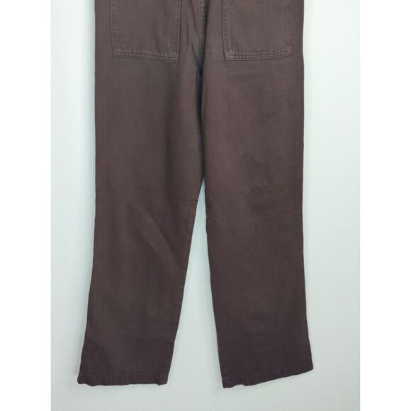 Zara Brown Pants Women's XS High Waisted Straight Leg Casual Neutral Minimalist - Picture 9 of 11